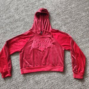 Velour bulls cropped hoodie